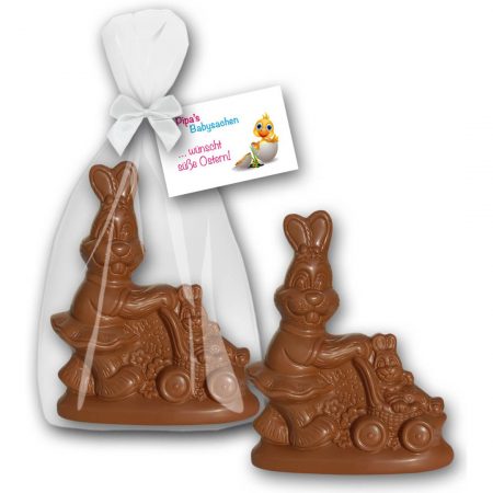 Osterhäsin mit Kinderwagen