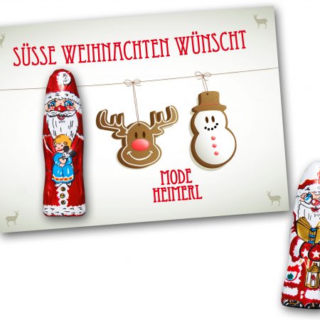 Grußkarte mit Schokoweihnachtsmann