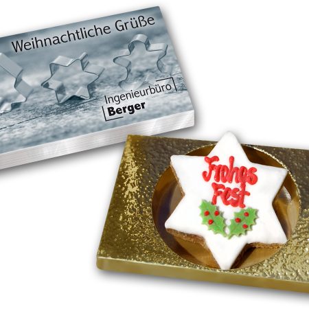 Zimtstern groß Premium in bedrucktem Karton