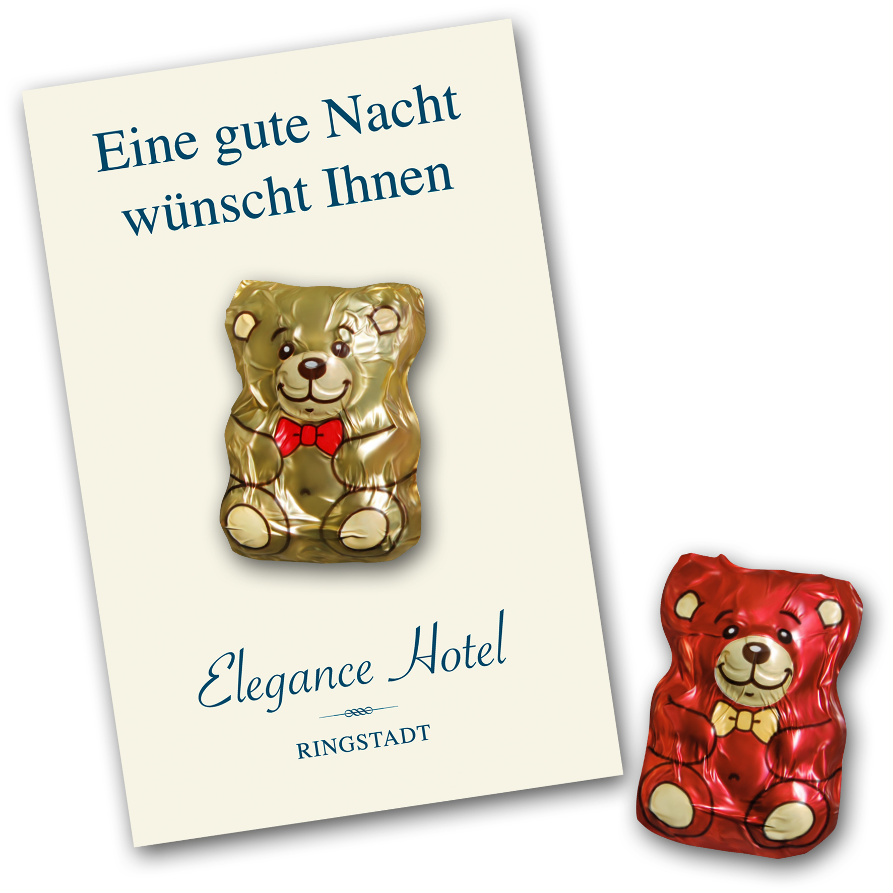 Grußkarte mit Schokobär