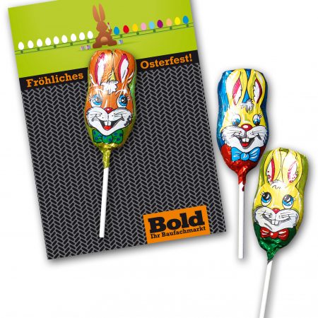 Grußkarte mit Osterschokololly