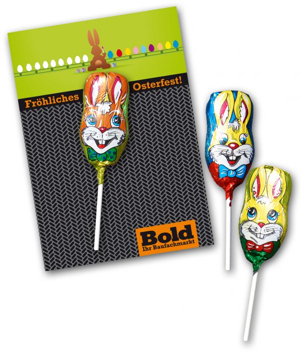 Grußkarte mit Osterschokololly