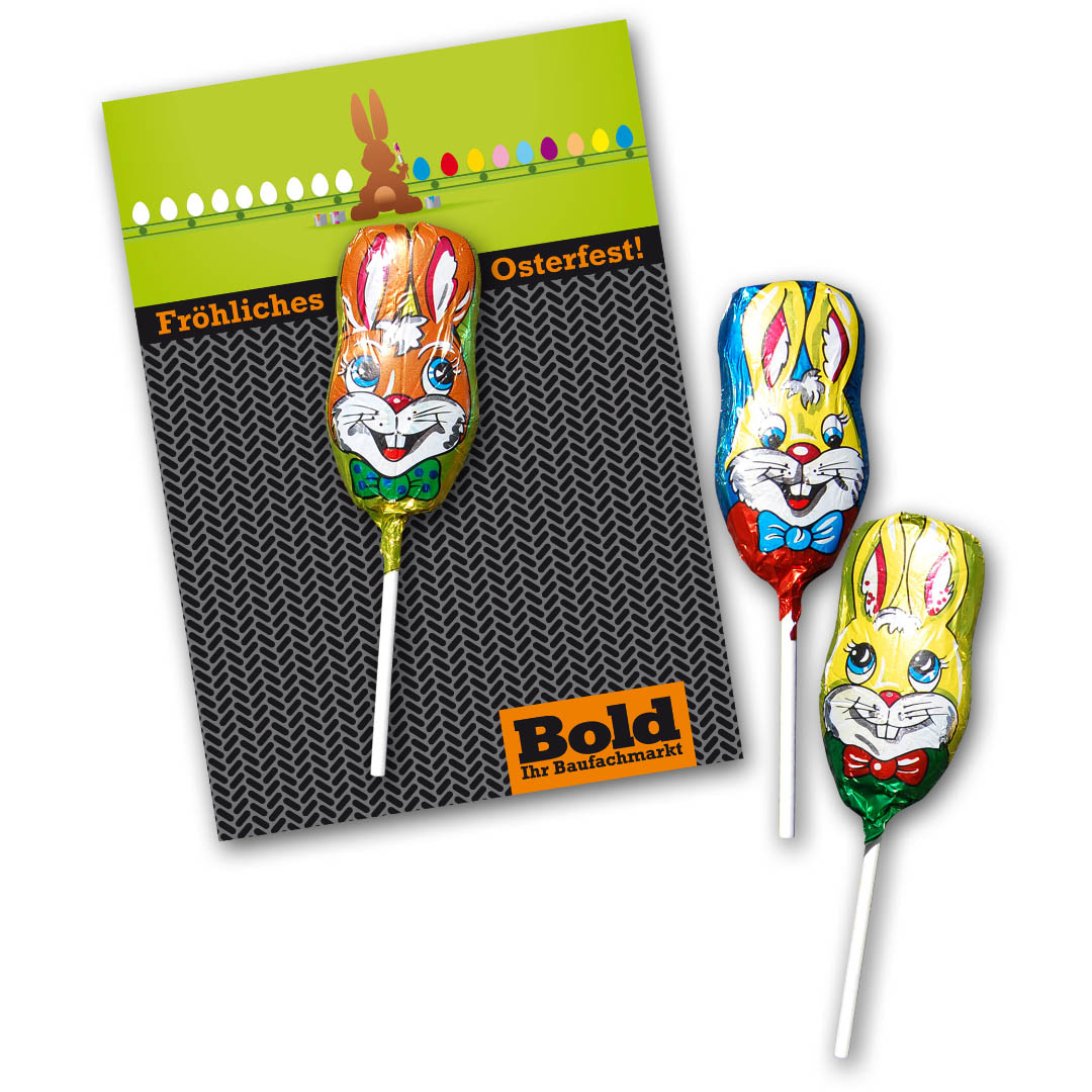 Grußkarte mit Osterschokololly