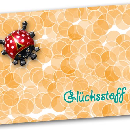 Grußkarte mit Schokoglückskäfer