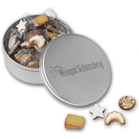 Weihnachtsgebäck einzeln verpackt in Schmuckdose groß