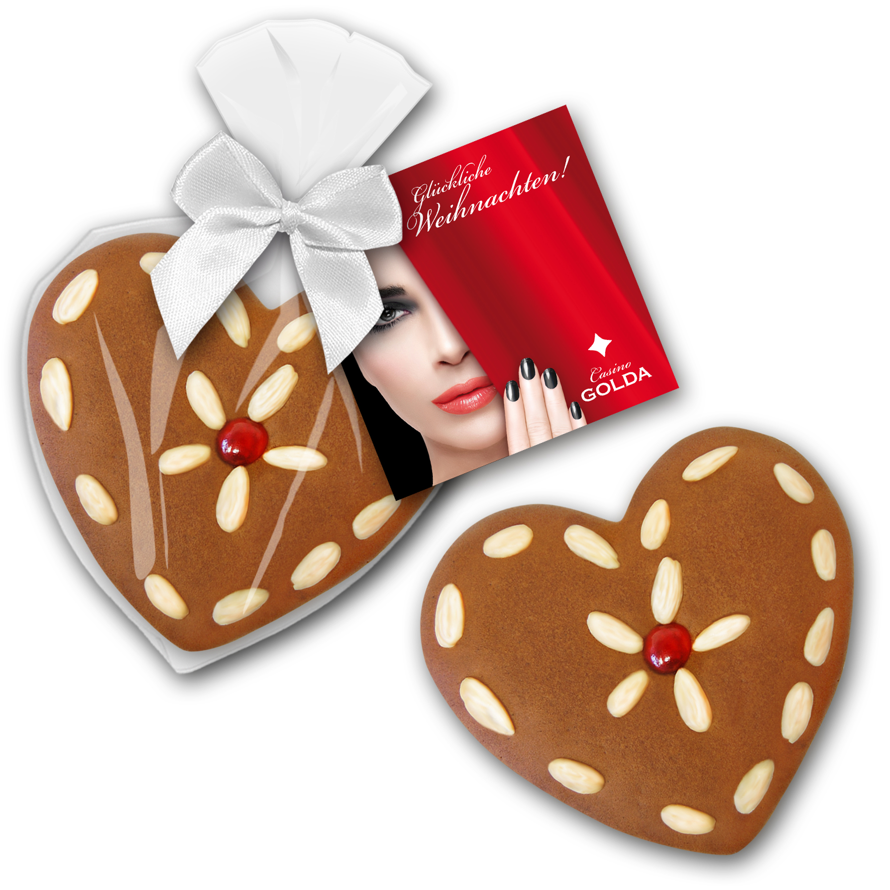 Lebkuchenherz mit Mandeln