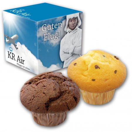 Muffin in bedrucktem Karton