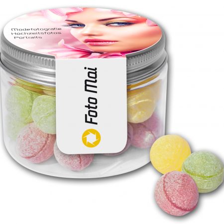 Bunte Bonbons im Mini Tin