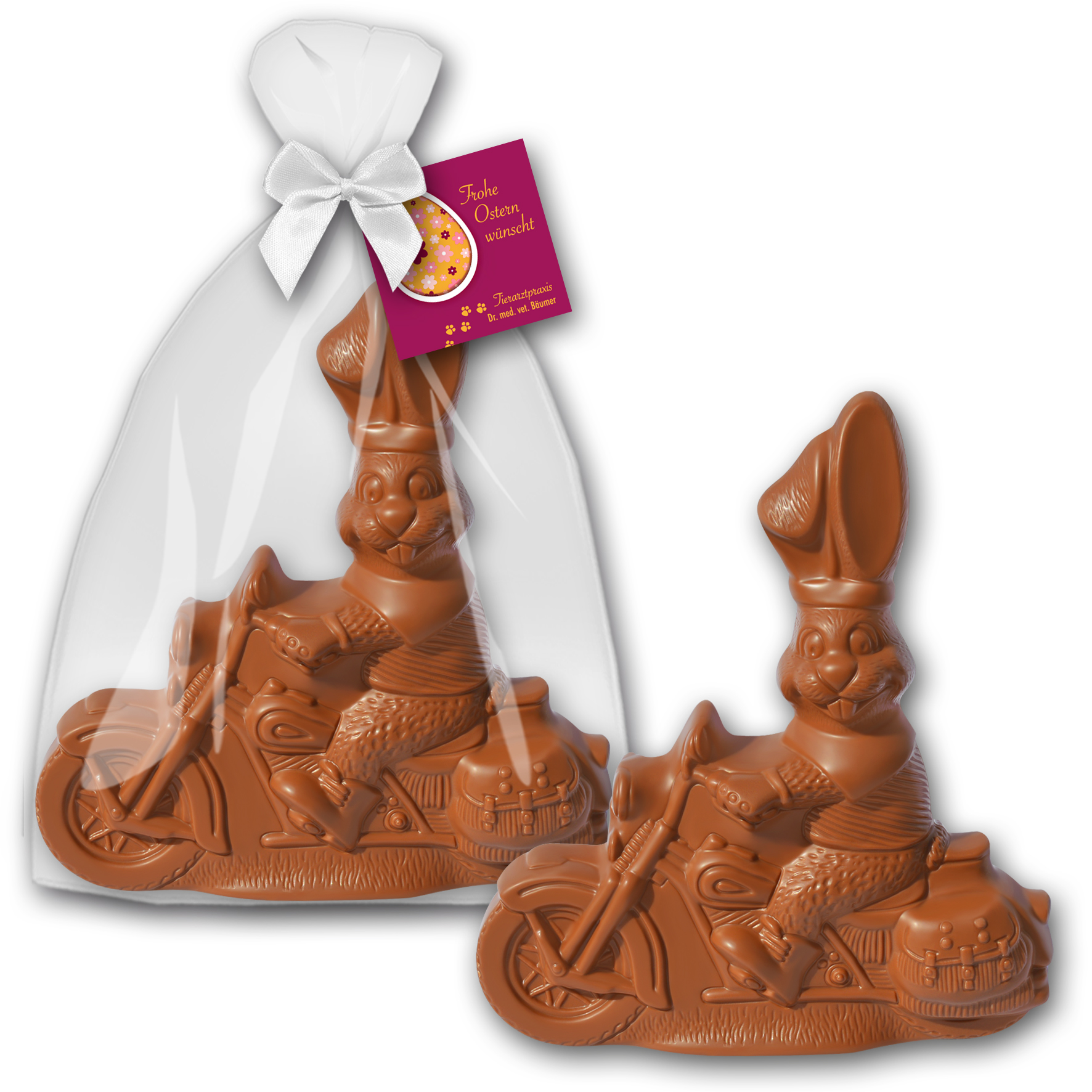 Osterhase auf Motorrad