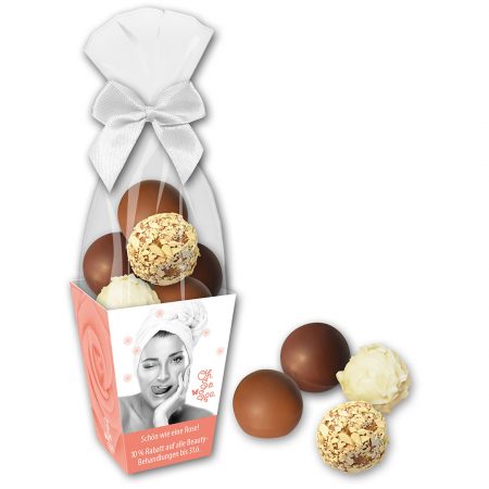 Schokoladentrüffel mit Karte