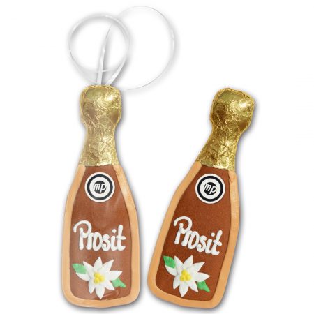 Lebkuchensektflasche mit Logo