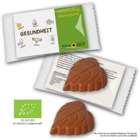 BIO Schokoladenblatt mit Logo