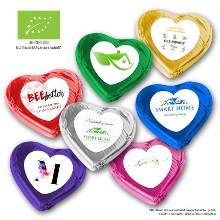 BIO Schokoladenherz mit Logo