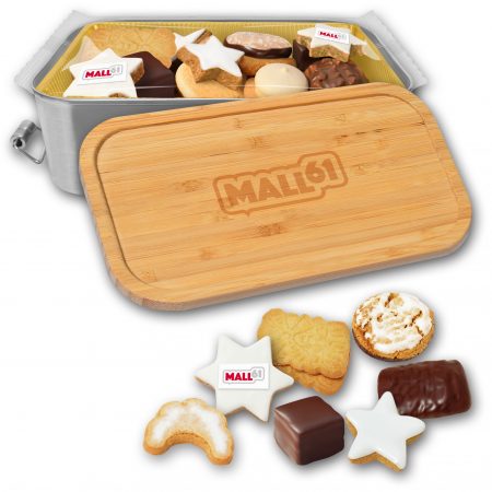 Weihnachtsgebäck mit Logo in Brotzeitbox