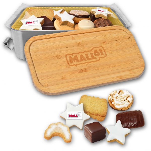 Weihnachtsgebäck mit Logo in Brotzeitbox