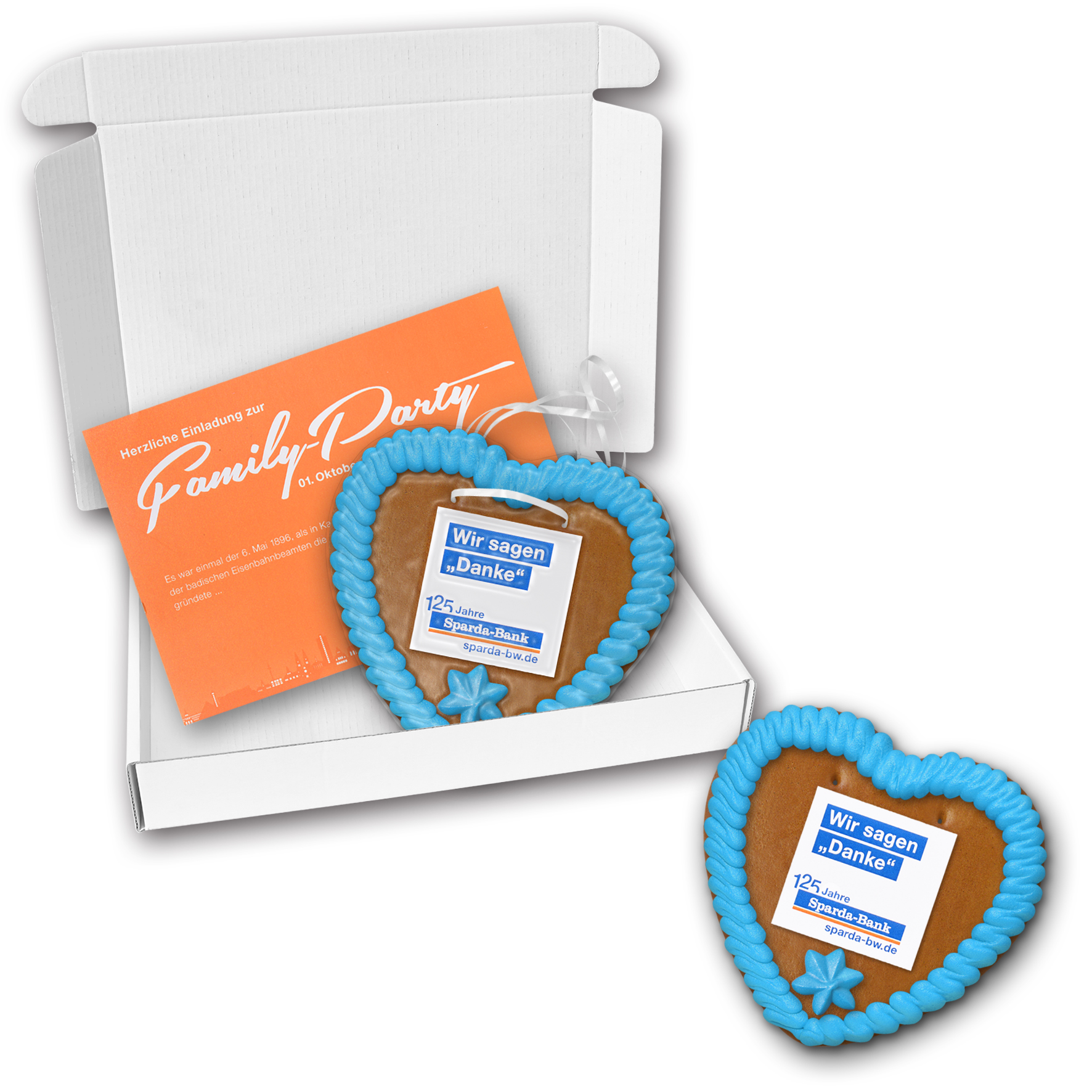 Mailing Lebkuchenherz Größe 25 mit Marzipanlogo