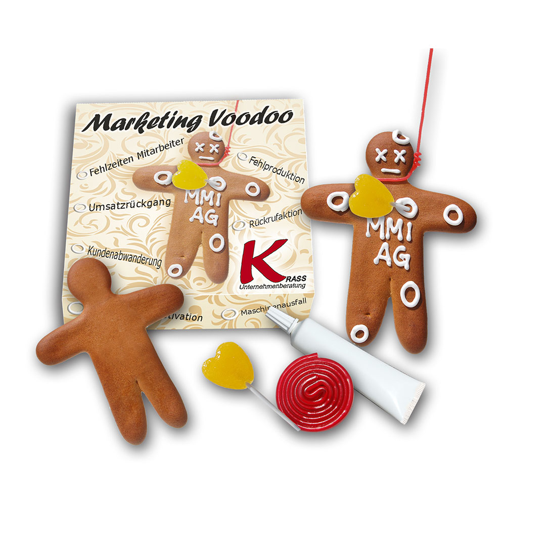 Lebkuchenvoodoomann Bastelkit mit Logo