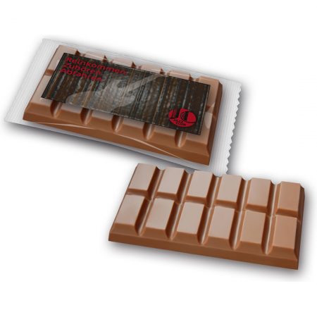 Schokoladentafel mit Aufkleber