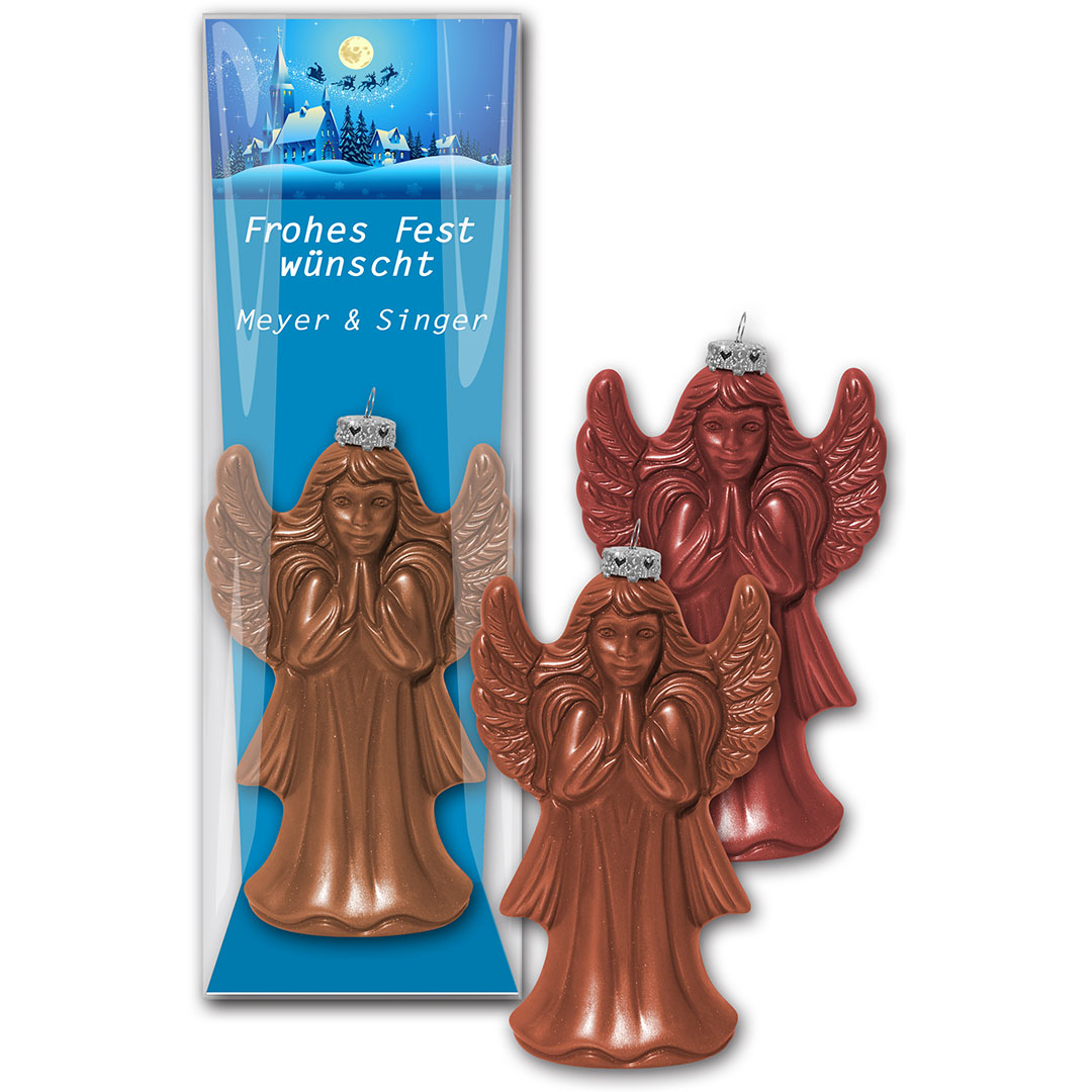 Schoko-Christbaumkugel Engel betend 110g