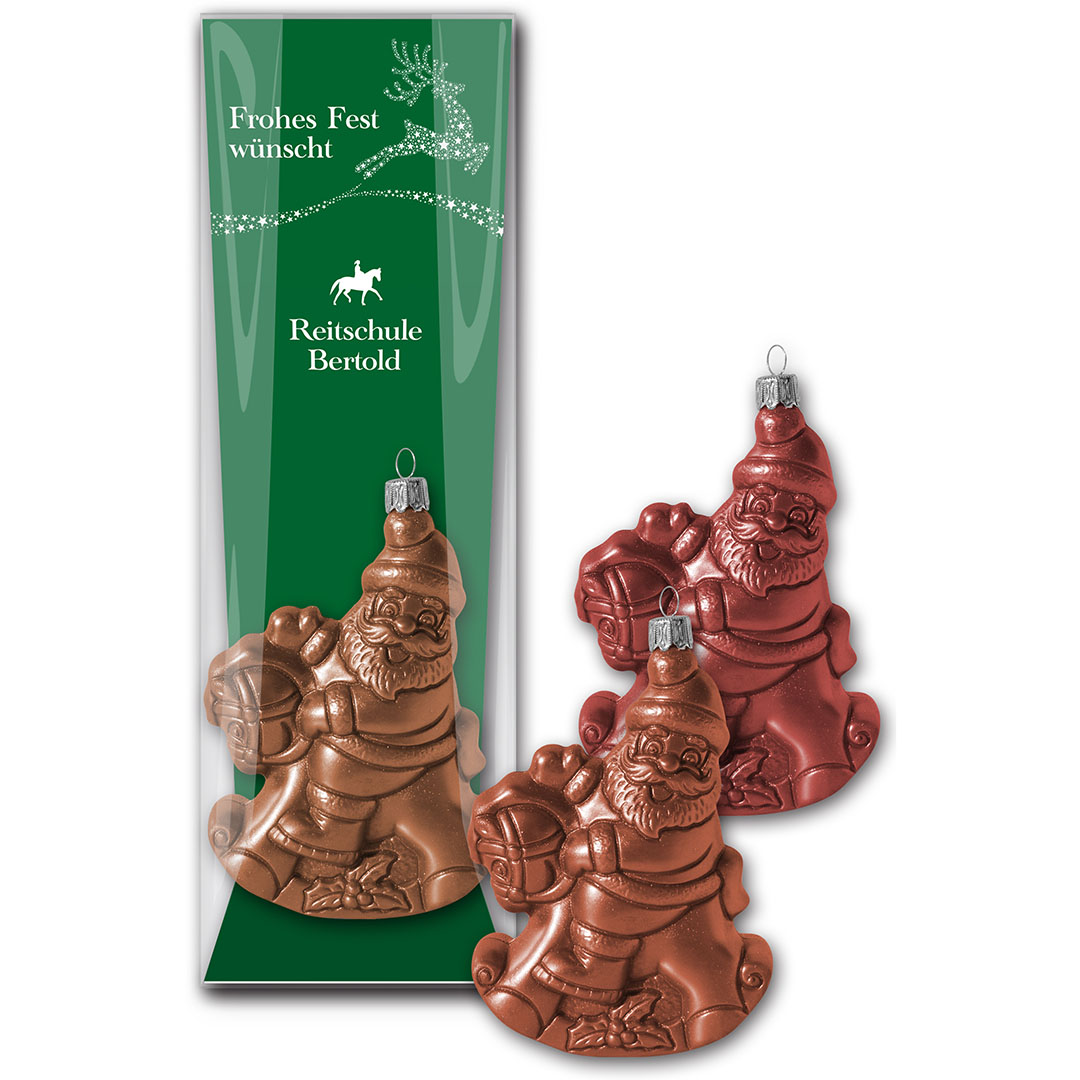 Schoko-Christbaumkugel Nikolaus auf Schaukelpferd 45g