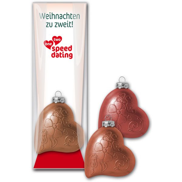 Schoko-Christbaumkugel Vintage - Herz 50g