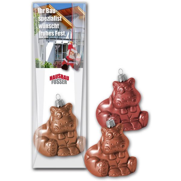 Schoko-Christbaumkugel Nilpferd 55g