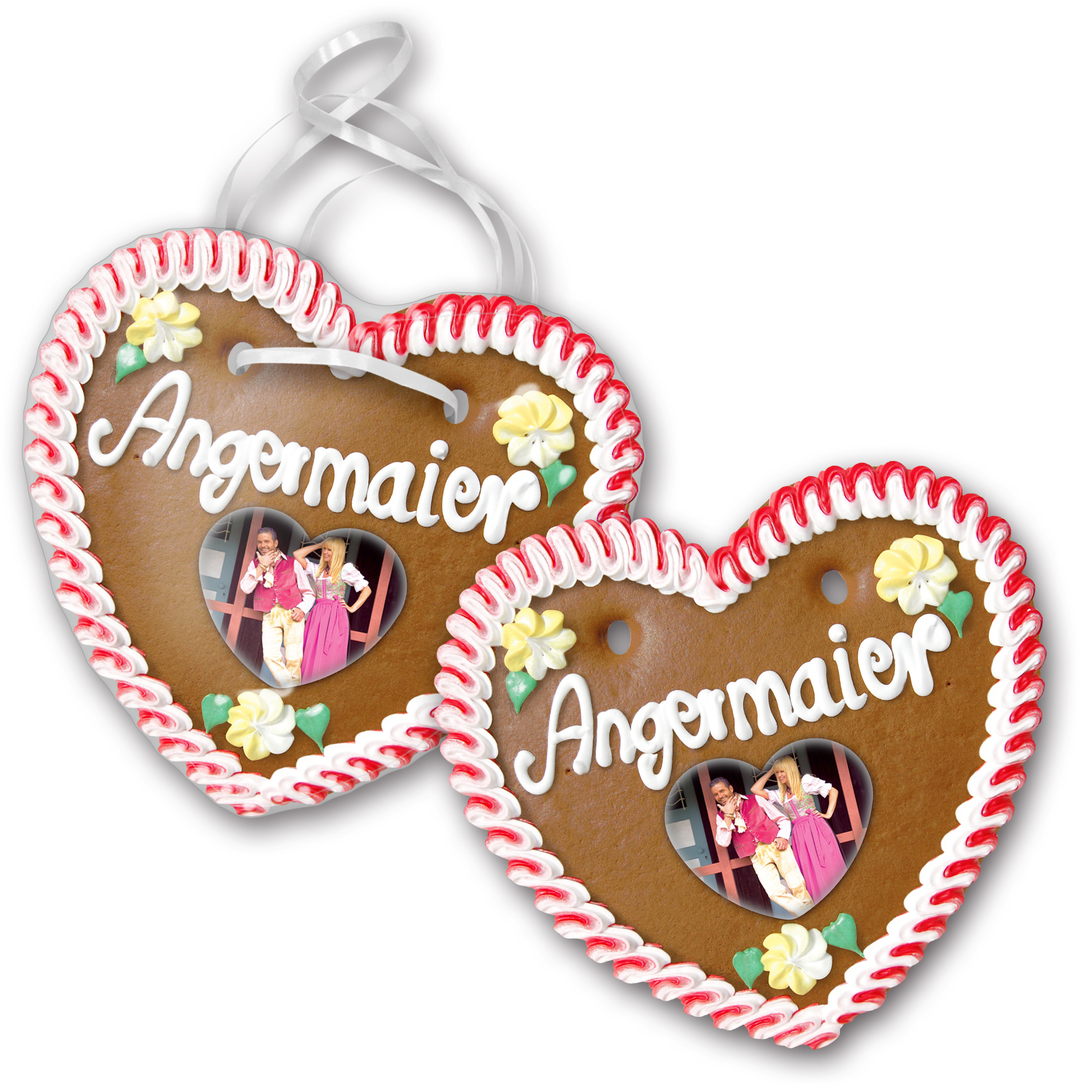 Lebkuchenherz Größe 6 mit Herz-Papieraufleger