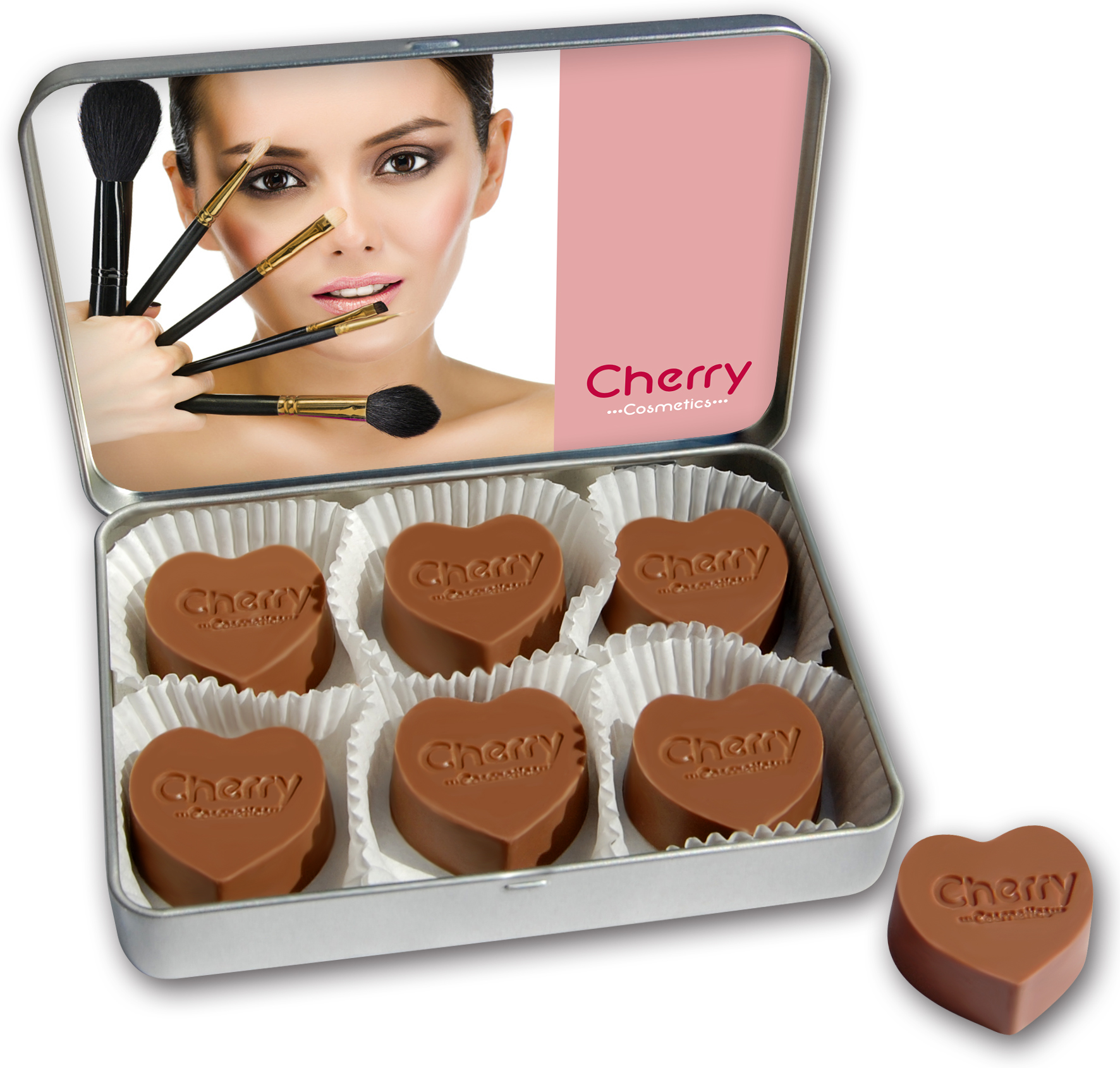 Schokoladenherzen geprägt