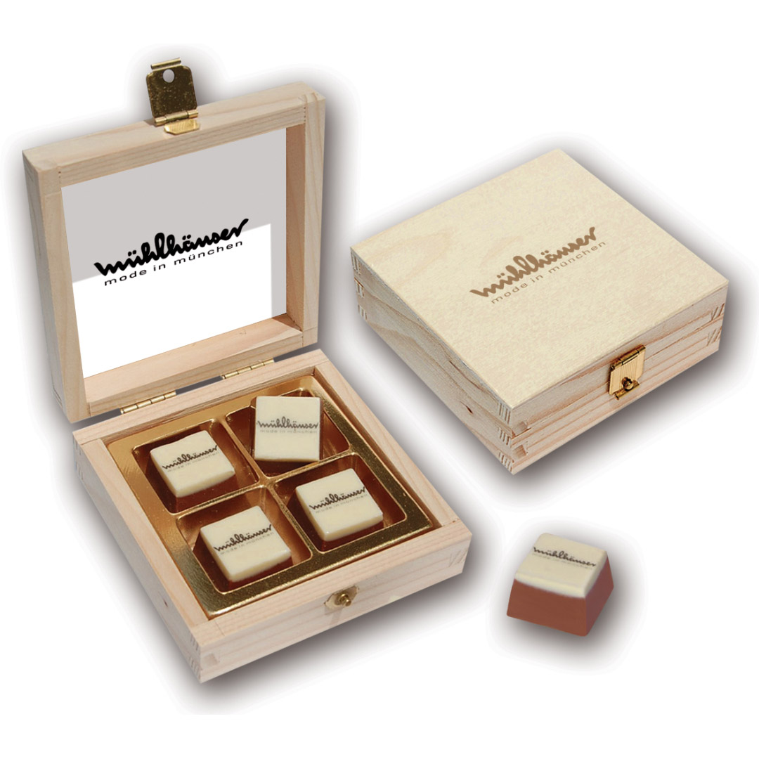 Schokoduo 4er Holzkiste