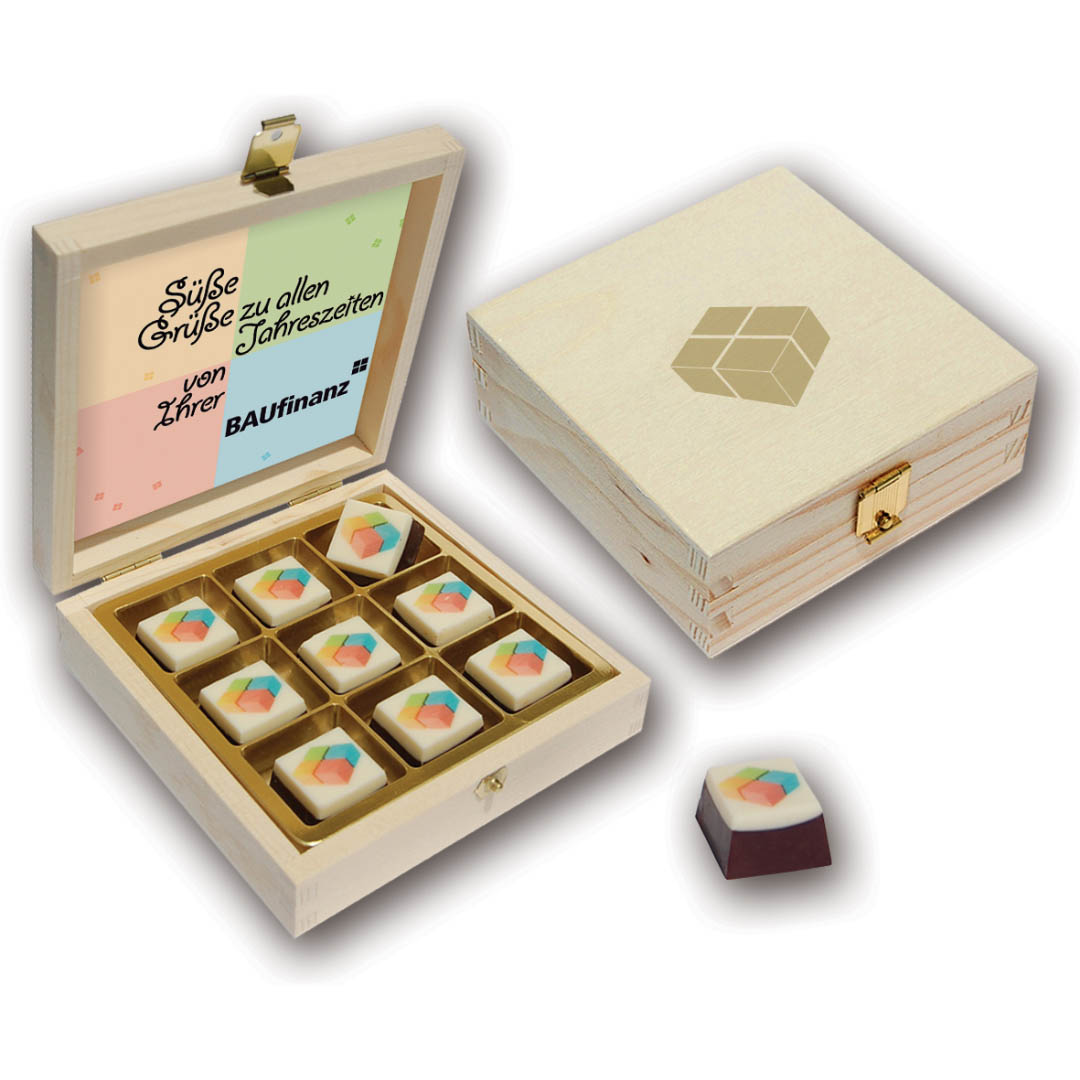 Schokoduo 9er Holzkiste