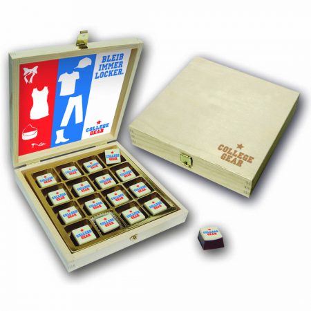 Schokoduo 16er Holzkiste