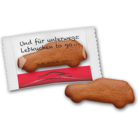 Lebkuchenauto in bedruckter Folie