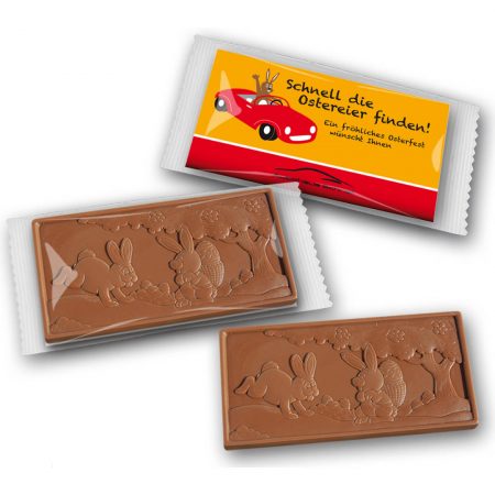 Osterschokoladentafel auf Karte
