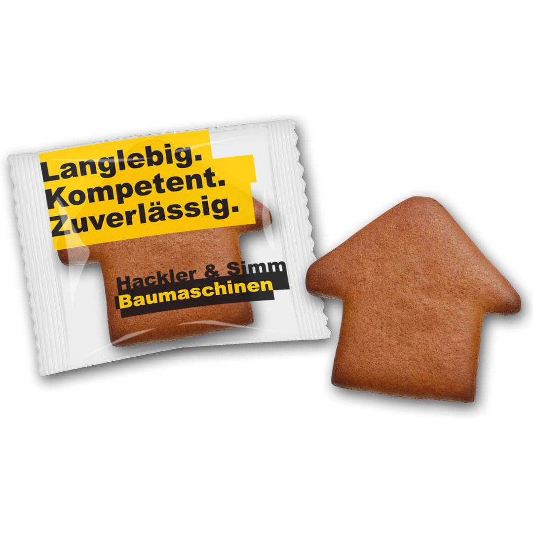 Lebkuchenhaus in bedruckter Folie