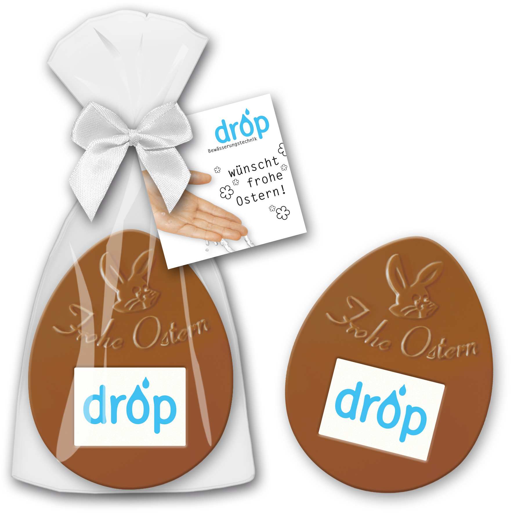 Osterschokoladenei mit Marzipanschild