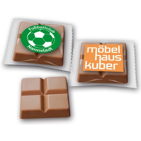 Schokoladentäfelchen mit Etikett