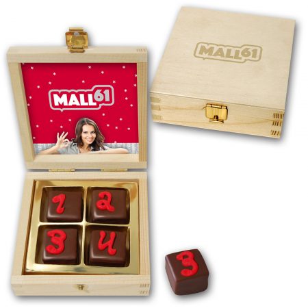 Dominosteinadventskalender 4er in Holzkiste