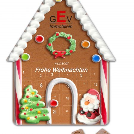 Adventskalender Haus mit Tischaufsteller