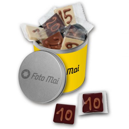 Schokotäfelchenadventskalender in Schmuckdose