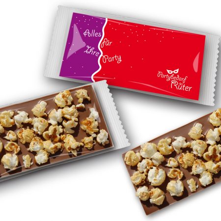 Schokoladentafel mit Poppcorn