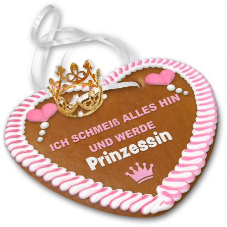 Lebkuchenherz Schablone Prinzessin mit Krone 270g