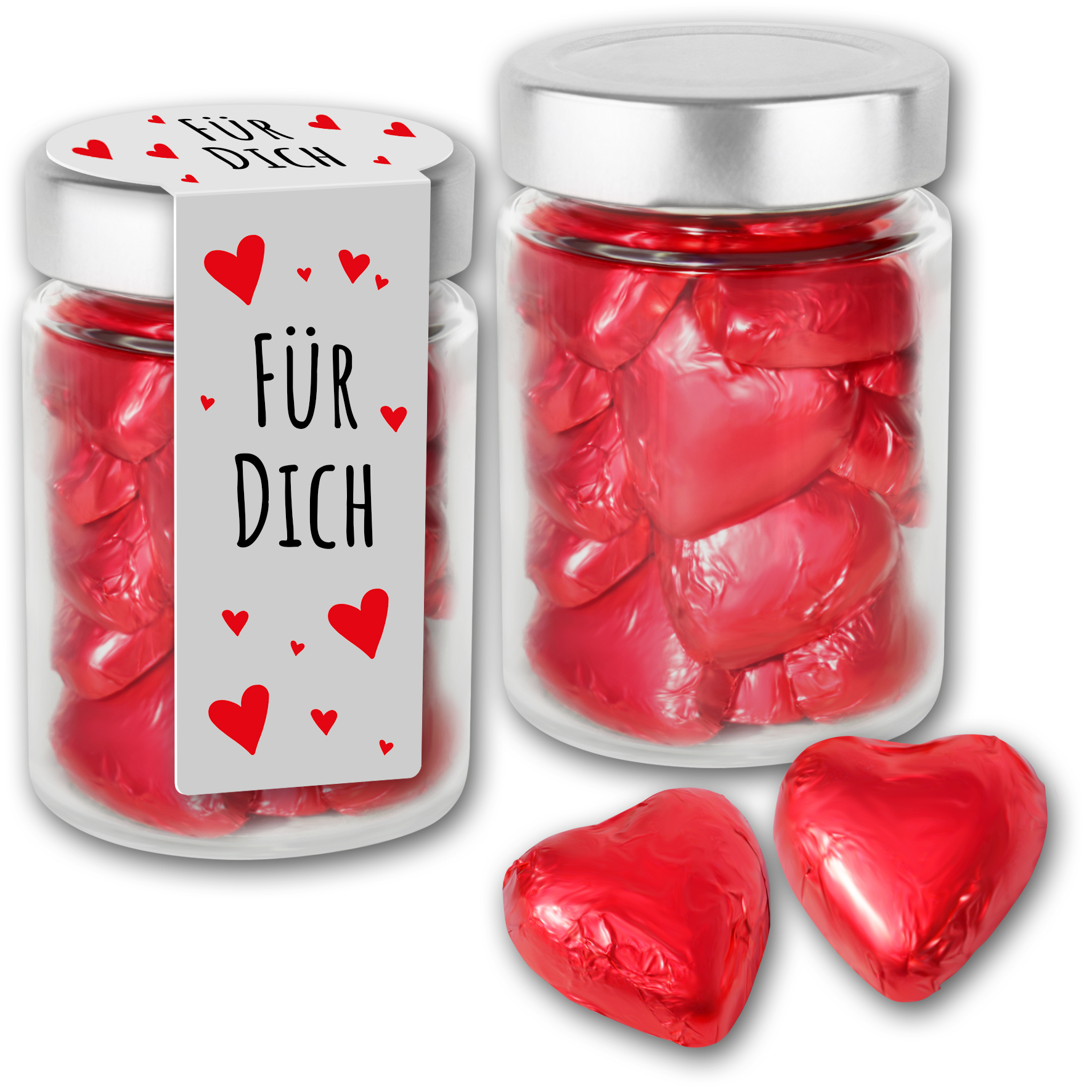 Schokoherzen im Glas 100g