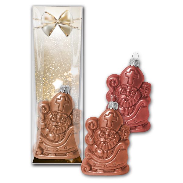 Christbaumkugel Nikolaus mit Schlitten 55g