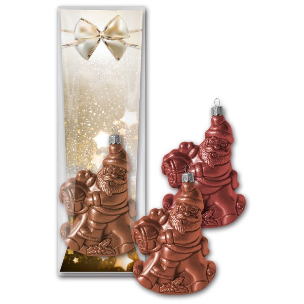 Christbaumkugel Nikolaus mit auf Schaukelpferd 55g