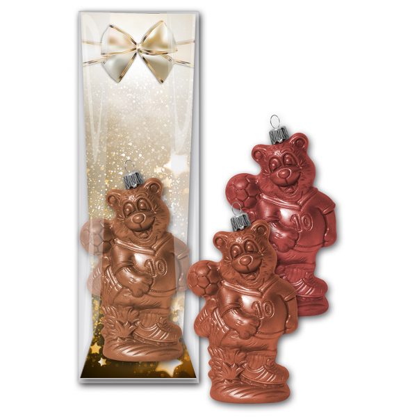 Christbaumkugel Bärchen mit Fußball 65g