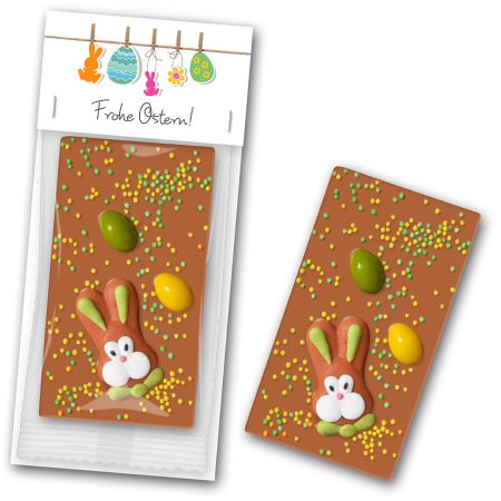 Schokoladentafel mit Zuckerhase 25g
