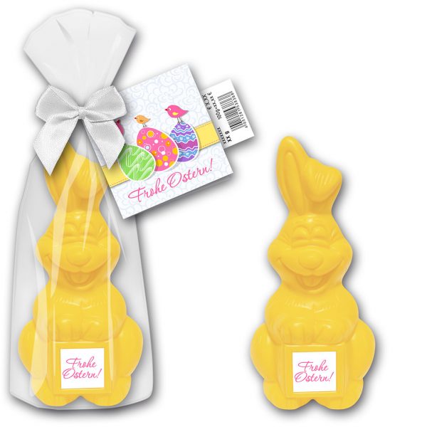 Osterhase farbig mit Schild 95g